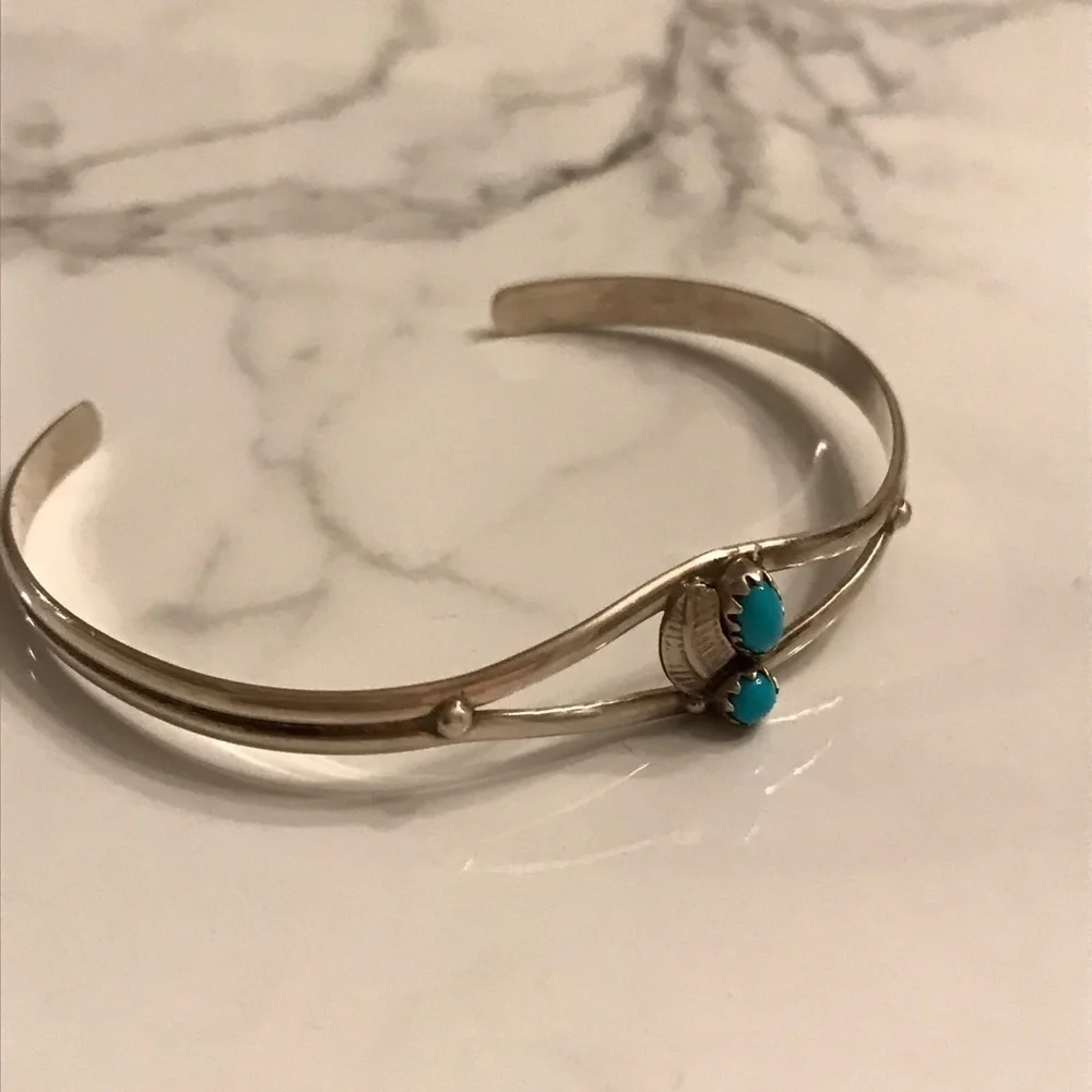 Vintage Turquoise Sterling Cuff Bracelet
